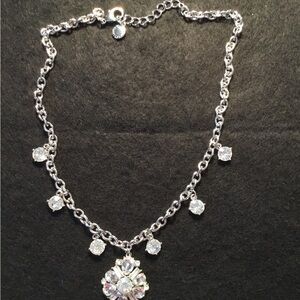 Charter Club Silver and White Crystal Necklace